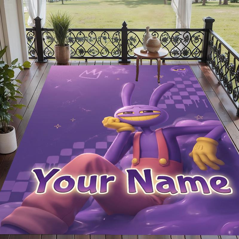 Custom Name Jax Crystal Velvet Floor Rug Personalized Text Soft Carpet Home Decor