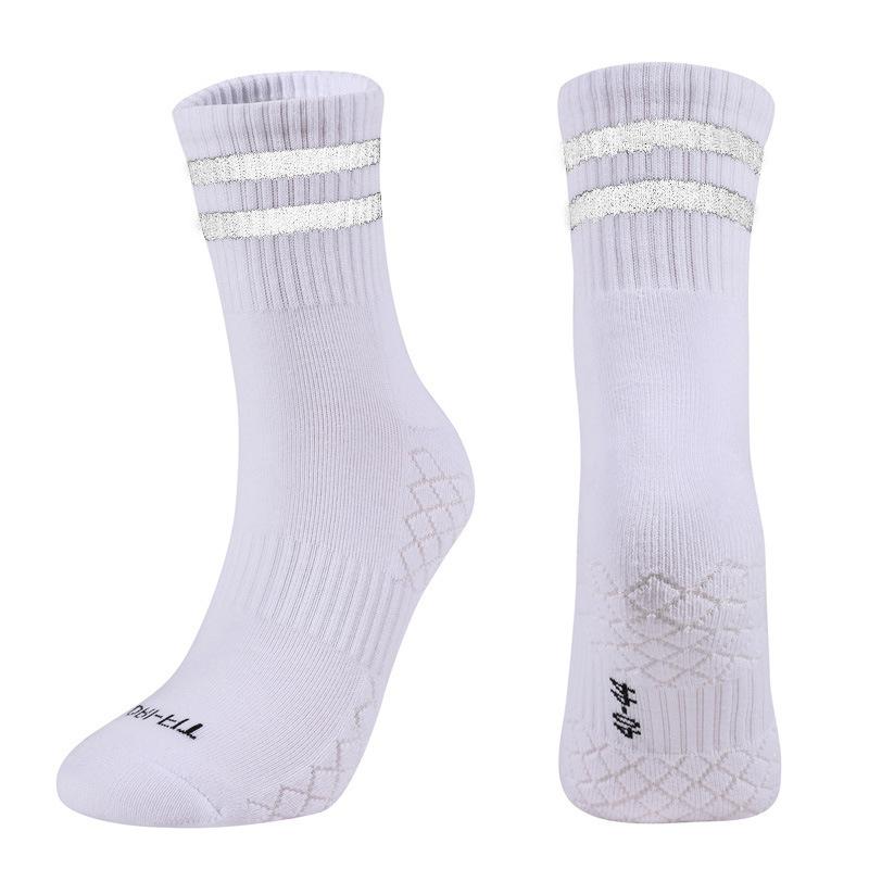 Sports Tennis Socks Middle Tube Cotton Thickened Towel Bottom Breathable Reflective Basketball Badminton Socks