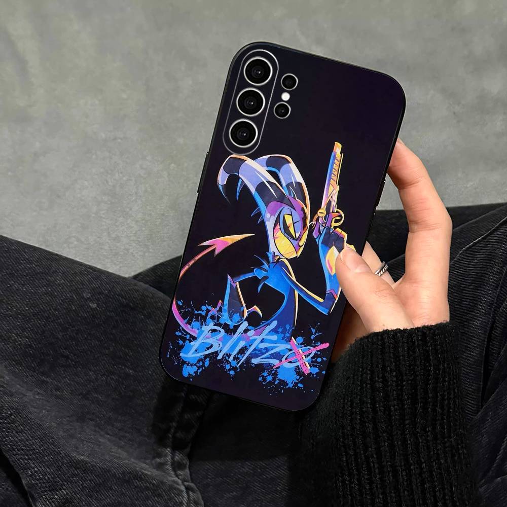 Чехол для телефона Helluva Boss Блитцо для Samsung S25, S24, S21, S22, S23, S30, Ultra, S20, Plus, Fe, Note, 10, 9, 5G Черный