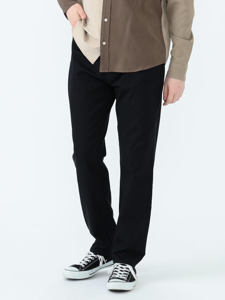 Beams Heart Men's Stretch Twill Narrow Jeans Pants, Black, Size L