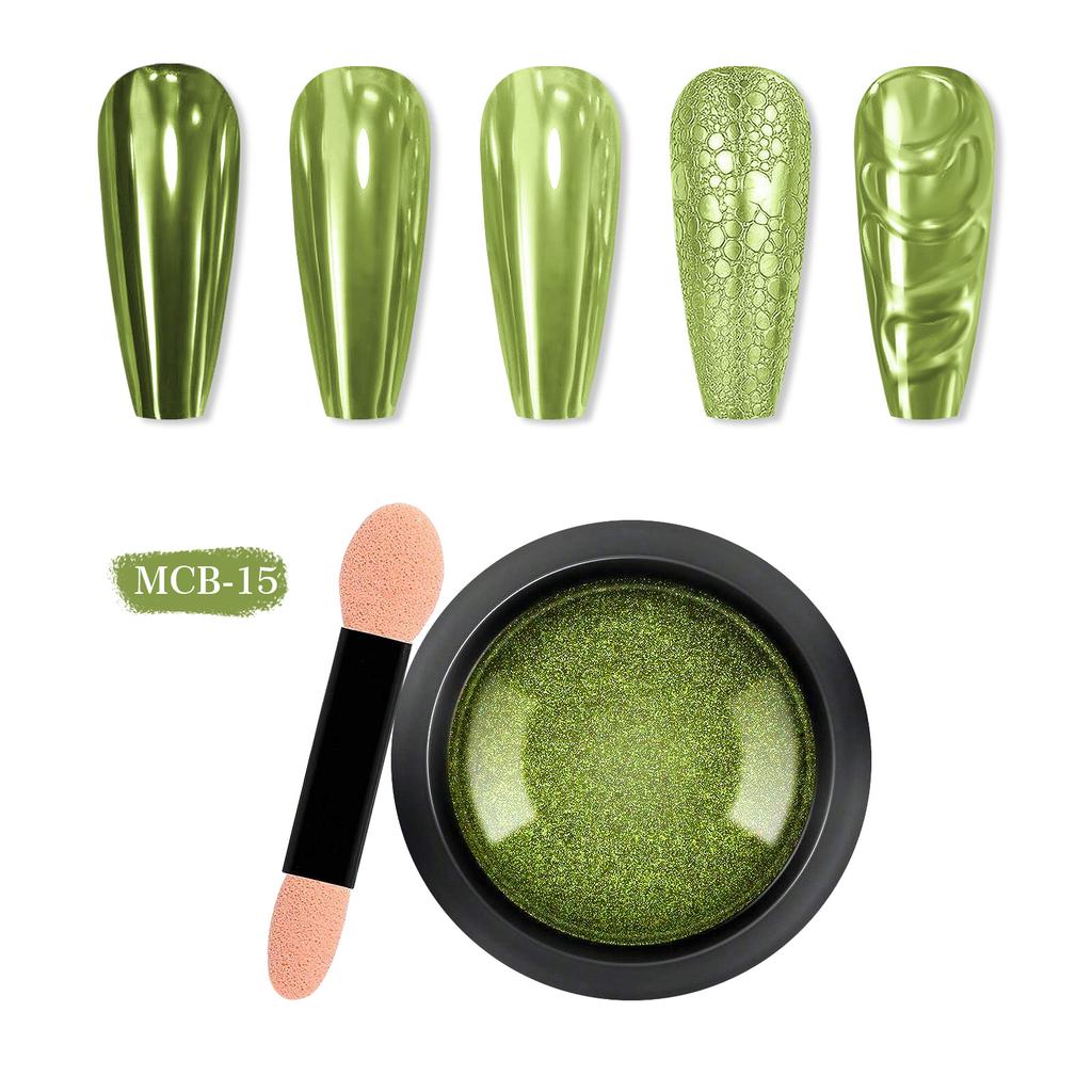 Титановая пудра для дизайна ногтей, Зеркальная мука, сплошной цвет, гальваническое покрытие, волшебная зеркальная пудра, набор блесток для дизайна ногтей Mcb