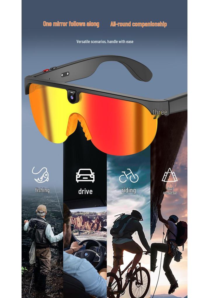 G5 Smart Bluetooth Cycling Glasses with AI Voice Assistant, Photo & Video Capture, Anti-Blue Light.