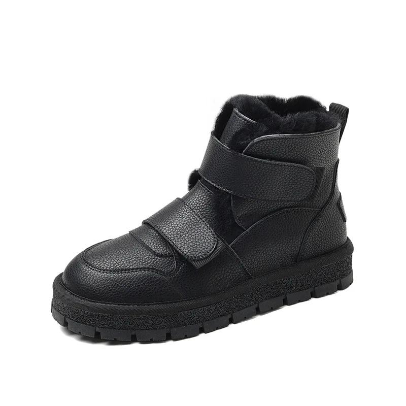 Модные ботинки на платформе 2024 года, новые утепленные и теплые женские зимние ботинки, нескользящие плюшевые короткие ботинки на платформе Zapatos De Mujer