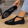 New Korean Version Trend Embroidered Lazy Tide Shoes Pointed Muller Doudou Shoes