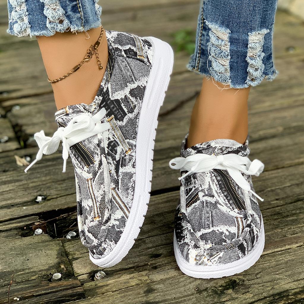 Fashion 2025 Spring Women Sneakers Fashionable Large Size Flat Women Shoes Autumn New Style Casual Single Shoes Rubber Sneakers Women