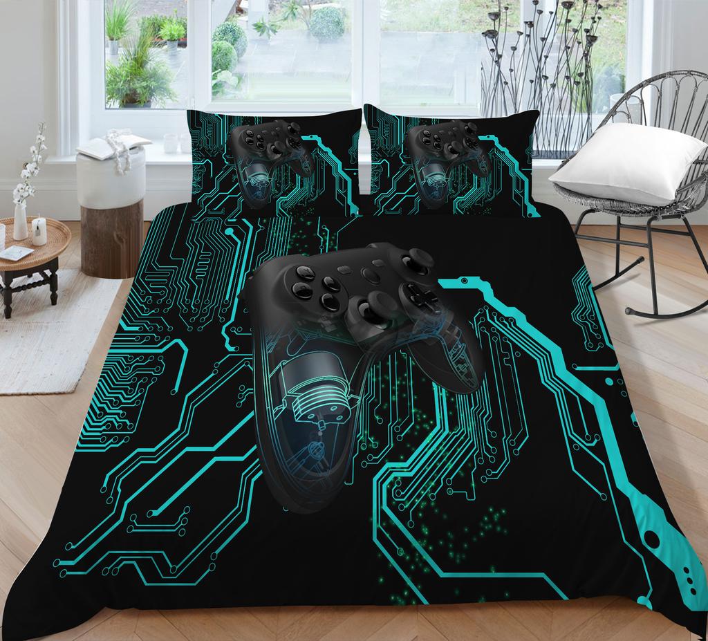 Комплект постельного белья для дома с игровой мышью, пододеяльник и наволочка, домашнее постельное белье для спальни, полноразмерный моющийся удобный пододеяльник, наволочка