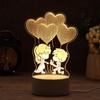 Day Gift Home Decor Acrylic LED Night Lights Luminous  Table Lamp 3D LED Light Rabbit Heart Love