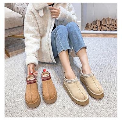 XD3 кожаные наплавленные утолщенные низкие хлопковые туфли пушистые толстоподошвенные теплые сноубутсы