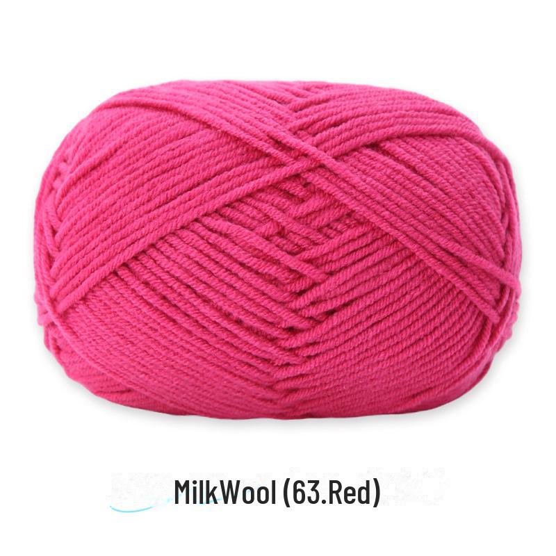 4-Strand Combed Milk Cotton Yarn Ball for DIY Crochet: Doll Making & Baby Sweater/Scarf Kit
