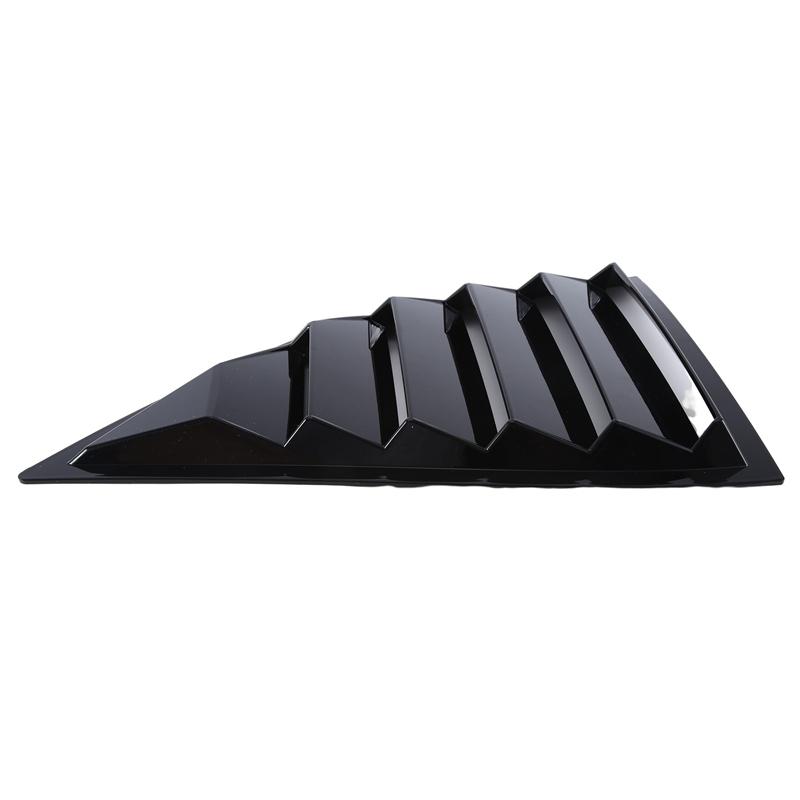 For Dodge Challenger 2015- Car Rear Louver Window Side Shutter Cover Trim Sticker Vent Scoop ABS Carbon Fiber Style Black