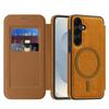 For Samsung Galaxy S25 Case Compatible with MagSafe RFID Blocking Card Holder Leather Phone Cover