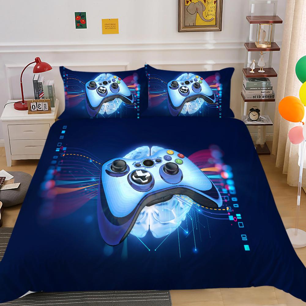 Постельное белье с 3D-плеером, полноразмерное покрывало с рисунком игрового автомата, подходит для украшения дома для мальчиков и мужчин, комнаты для любителей игр