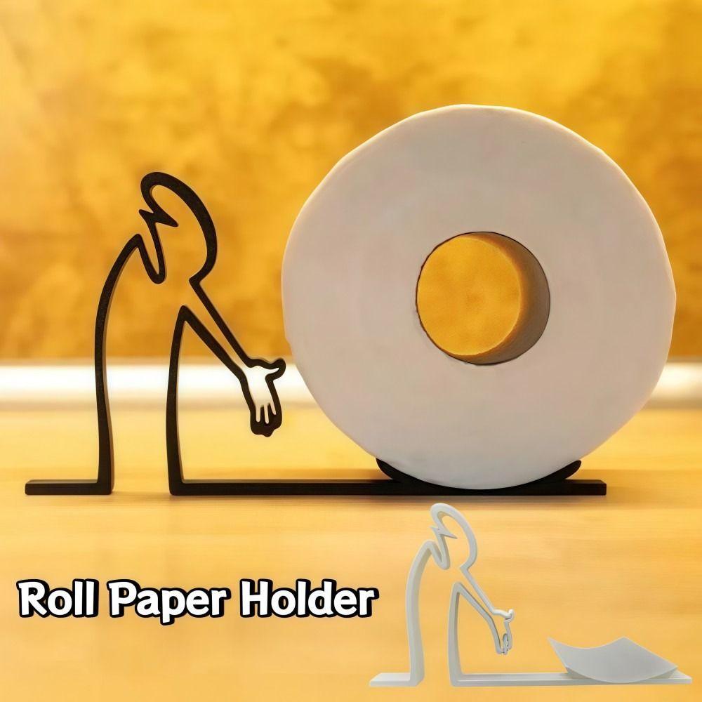 Humorous Minimalist Roll Paper Holder Practical Rustproof Toilet Paper Holder 3D Printing Vertical Tissue Holder Home Decoration