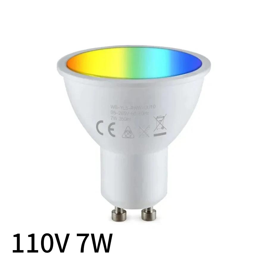 Tuya Smart Wifi GU10 LED Bulb Dimmable Spotlight RGBCW Lamp 5W 7W 9W Smart Life APP Voice Control Alexa Google Home AC 220V 110V