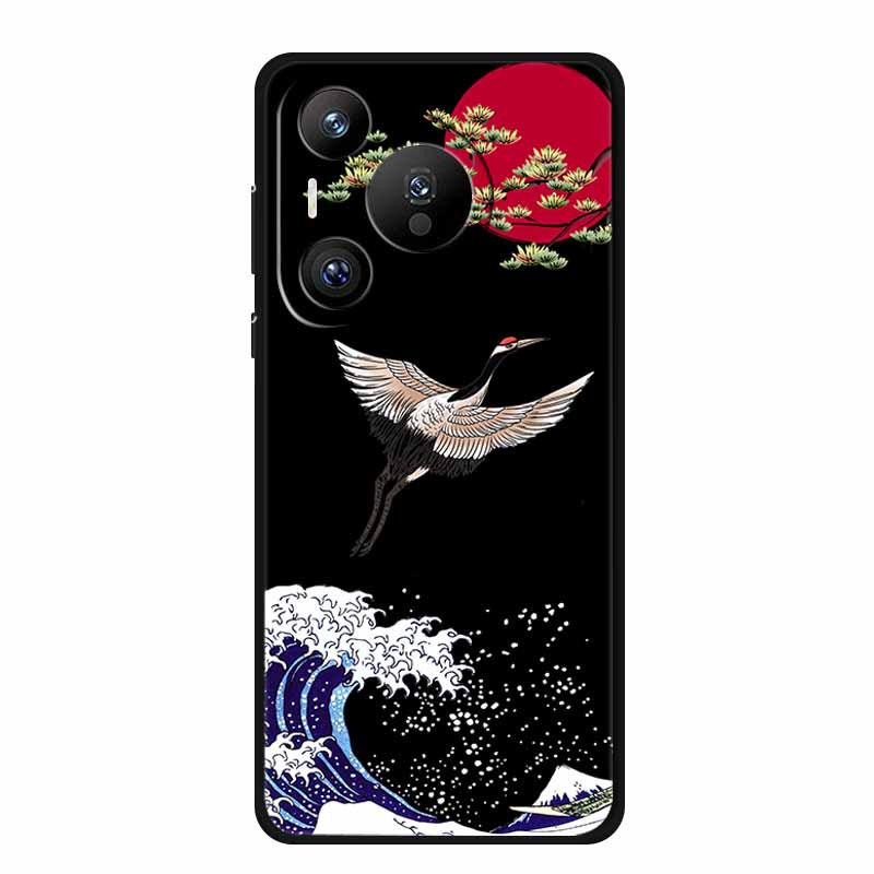 Чехол для телефона Huawei Pura 70 Pro с рельефной текстурой в стиле ретро - Мягкий цветной стиль