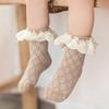 3 пары детских носков весна-осень из чистого хлопка, средней длины, с бантом, носки принцессы, для новорожденных детей, для маленьких девочек, кружевные носки