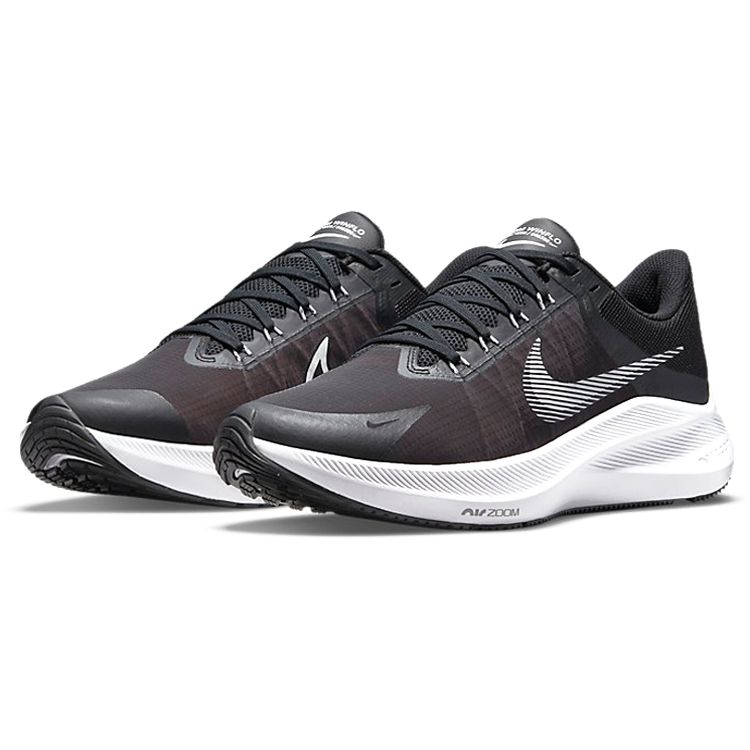 Nike Winflo 8 Черно-белые мужские кроссовки темно-дымчато-серые CW3419-006