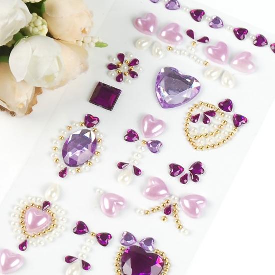 Acrylic Gem Face Stickers for Kids Colorful Rhinestone Self-Adhesive Gems for Girls Stage Performance