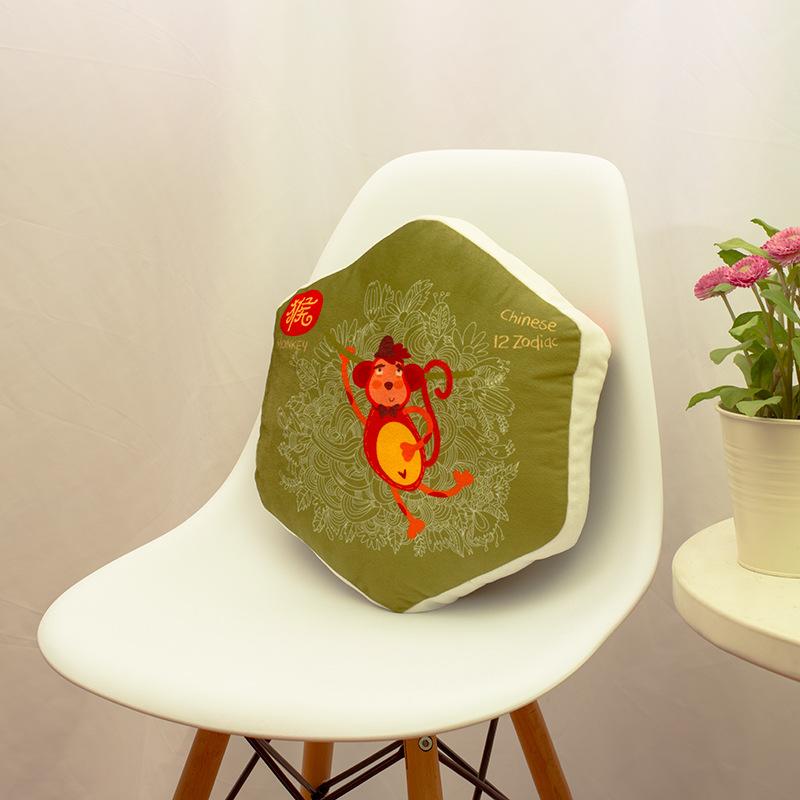 Шестиугольная подушка Двенадцать знаков зодиака Подушка-сердечник Мультяшная Кристальная Супермягкая Тканевая Подушка Домашняя Прикроватная Спинка