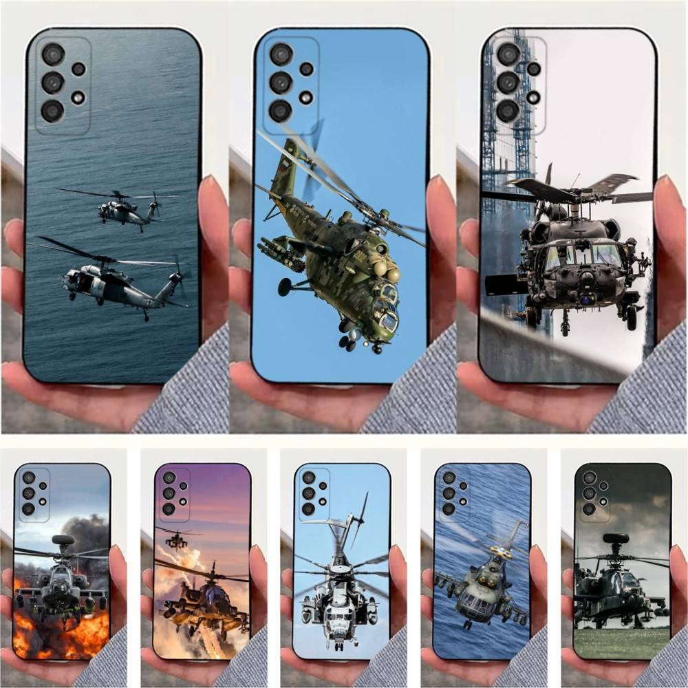Aircraft Helicopter Case For Samsung S23,S25,S20,S10,S9,S21,S24,S22,Ultra,FE,Plus,Lite,Soft Silicone Black