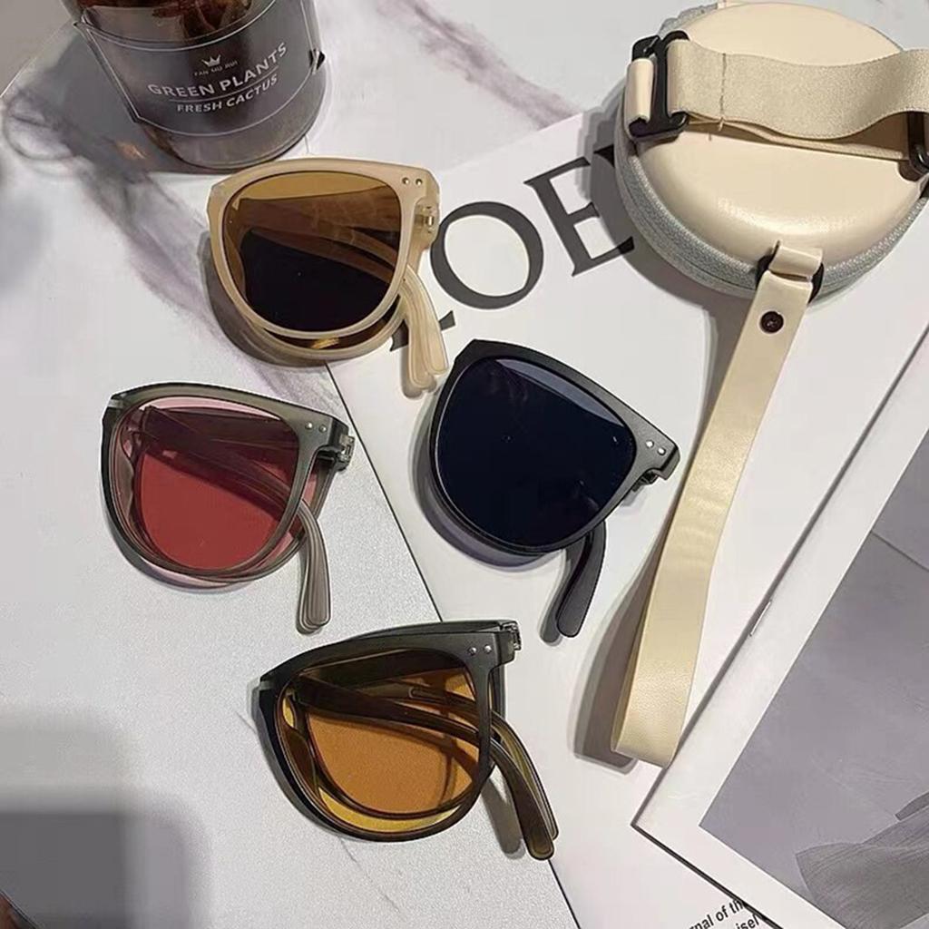 Free Case Sunglasses Same Style for Men and Women Under The Banana Folding Sunglasses Tr90 Glasses