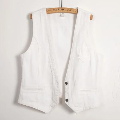 Весенне-осенний женский короткий джинсовый жилет, однобортный корейский тонкий повседневный джинсовый жилет, женский жилет, топы