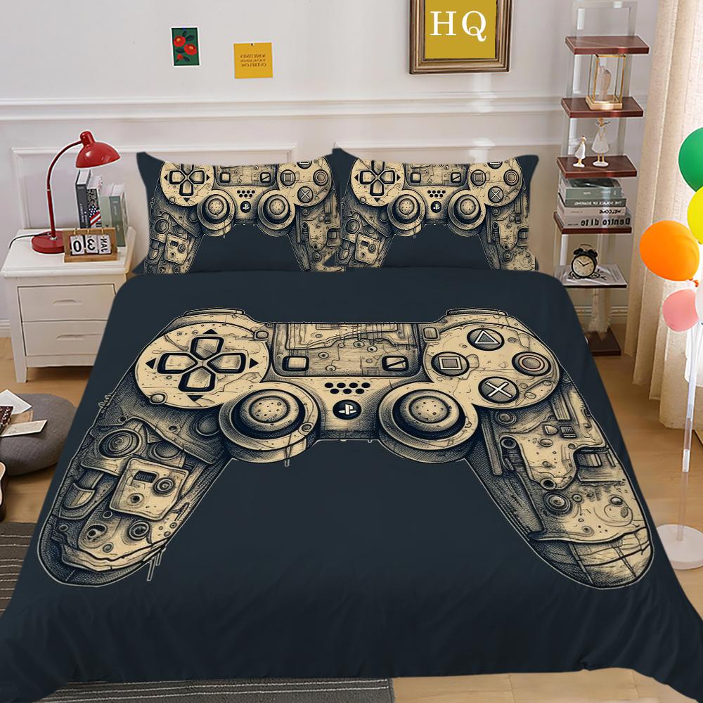 3D игровая консоль с принтом, комплект домашнего постельного белья для мальчиков, модное покрывало, двойной размер, пододеяльник, комплект полиэстера, домашний текстиль