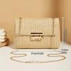 Casual Woven Handbag, Simple Solid Color, High-Quality Daily Fashion, Shoulder & Crossbody Bag with Chain Strap