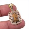 Natural Maryam Jasper 925 Solid Sterling Silver Gift TwoTone Pendant 1.25" K3t60