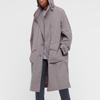 Uniqlo X Jil Sander Сотрудничество Свободный крой Длинное пальто с капюшоном Мужские пальто Дымчато-серый 440367-04