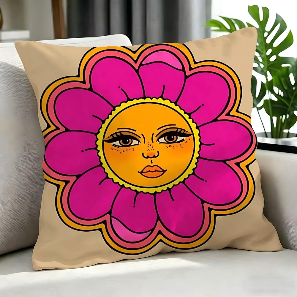 Art SSun Face Cushion Cover Cushion Cover Set Pcs x x x Pillowcase Decorative Sofa Home Decor
