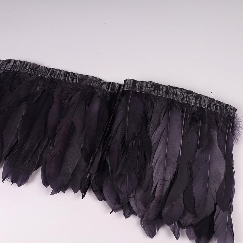 Отделка из гусиных перьев, лента-бахрома, 2 ярда/шт., швейные поделки, плюмаж для платья, юбки, настенное украшение для праздничной одежды