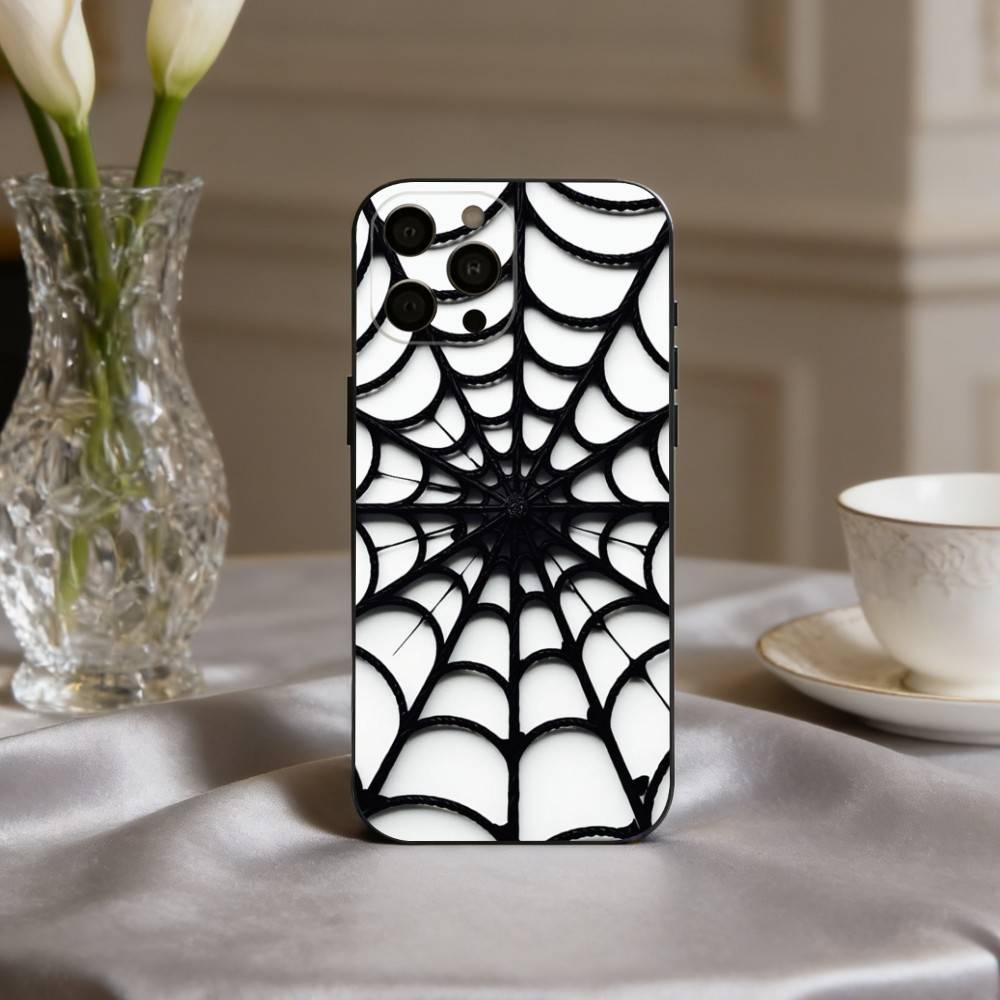 S-Паук W-Паутина P-Узор Чехол для Телефона Силиконовый Мягкий Для IPhone 17pro 16 15 14 13 12 11 X XR Plus Pro Max Plus
