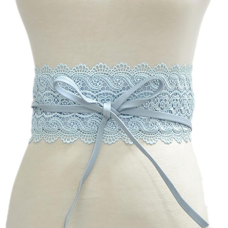 Mary European and American Ladies Multi-Color Optional Wide Waist Seal Lace Decoration Wide Belt Women's Leather