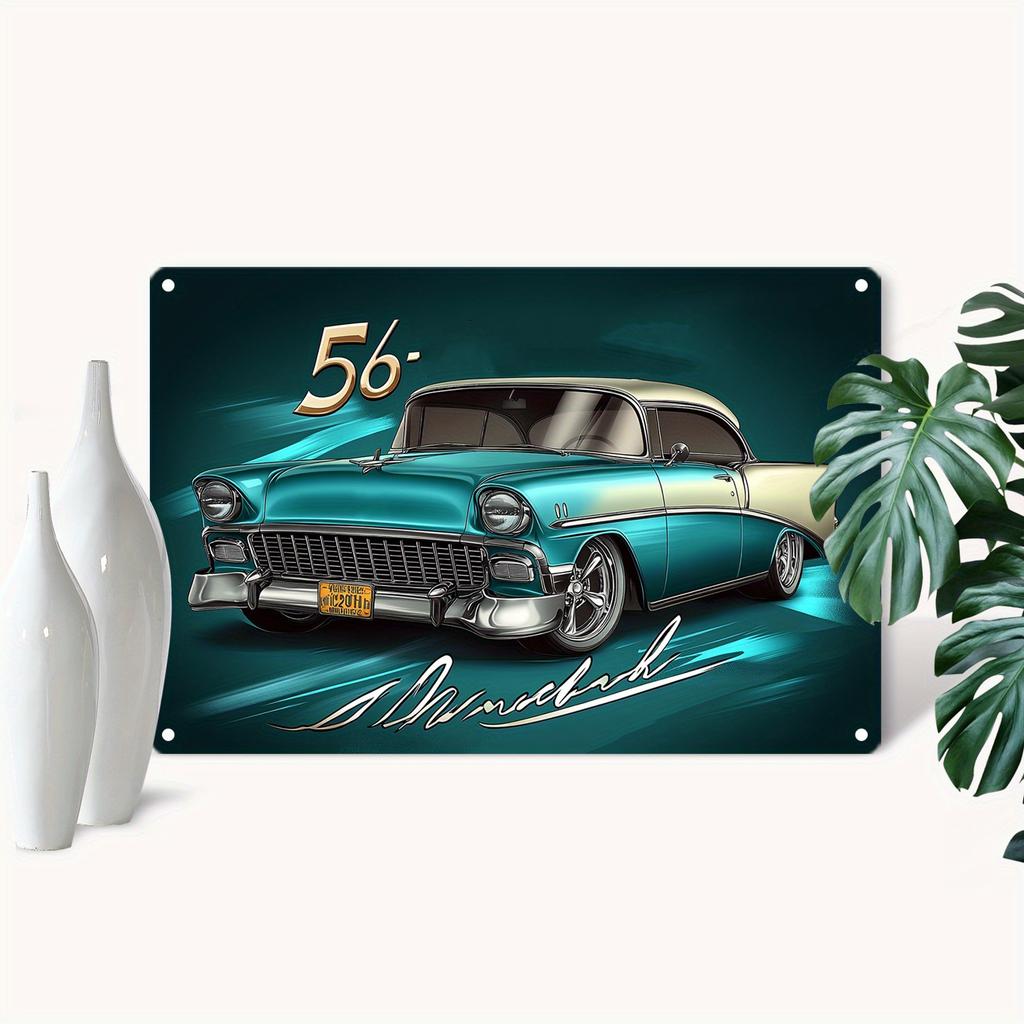 2D плоская деревянная 30*20 см винтажная вывеска Desperate Enterprises 1956 года сине-белого цвета с классическим дизайном автомобиля с надписью «MINDDRIFT», художественная, настенная отделка, подходит