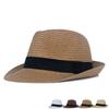 Summer Straw Hat Outdoor Sun Protection Sun Hat Men British Jue Hat Holiday Beach Hat Small Topper Hat