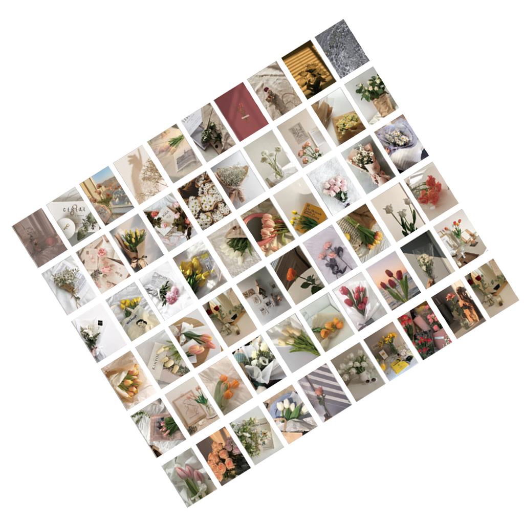 60PCS Scrapbooking Stickers DIY Vintage Flowers Sticker Book Retro Paper Stickers for Scrapbooking