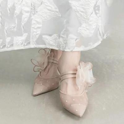 Модная женская обувь 2025 Новые летние женские тапочки с закрытым носком Модные уличные Бестселлер Платье Горячая распродажа Сетка Элегантные высокие каблуки