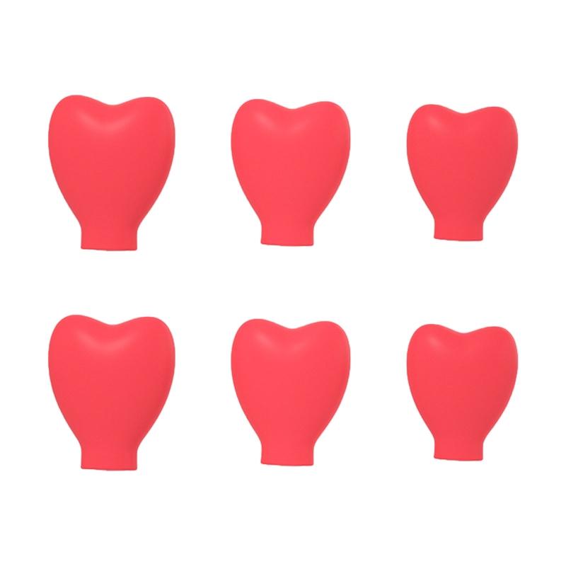 Чехлы для кистей для макияжа 6 шт. Органайзер для кистей для теней для век защитный колпачок для женщин на открытом воздухе путешествия портативные принадлежности в форме сердца