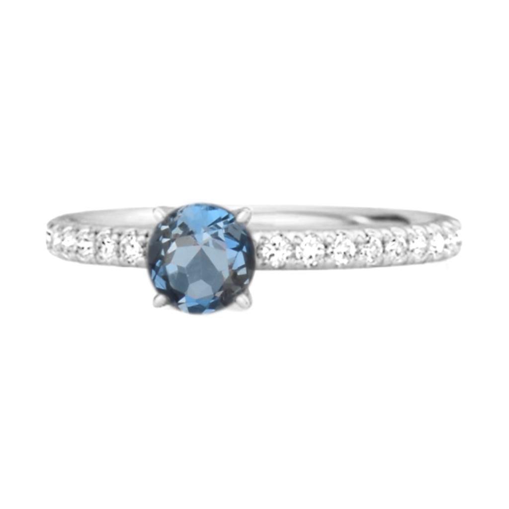 London blue topaz Round Soliatire Ring - 925 Sterling Silver