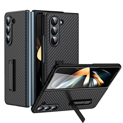 Для Samsung Galaxy Z Fold 5 чехол с шарниром из углеродного волокна, складная подставка 4 3, противоударный жесткий чехол из арамидного волокна для ПК, чехол для телефона