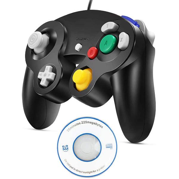 Arrocent GC Controller, Replacement for Gamecube Controller, Compatible with Wired USB Game Cube Controller/PC Windows 7 8 10 (Black)