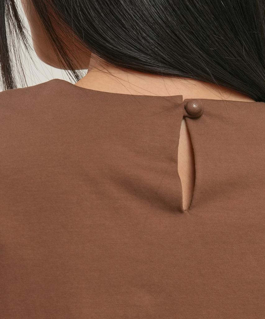 GENERALIDEA Shoulder Padded Twist T-Shirt [Brown] / Gf2Lts523
