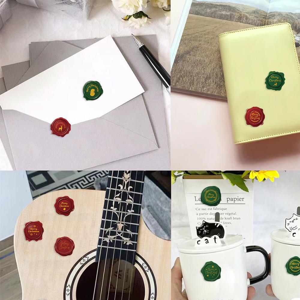 500 листов/рулон Рождественская клейкая лента с наклейками-пломбами для конвертов - Декоративный материал