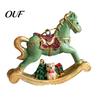 Colorful Hanging Figurines Rocking Horse Christmas Ornament, Resin Tree Decoration with Holiday Atmosphere Decorations Bear Gift Box for Window