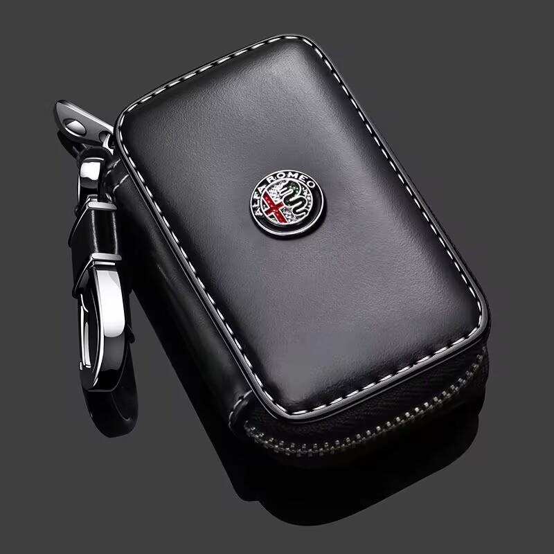 2026 Hot Alfa Romeo Fashion For Alfa Romeo Genuine Leather Key Wallet Car Key Bag Shell Keychain Multi Function Key Case Cover
