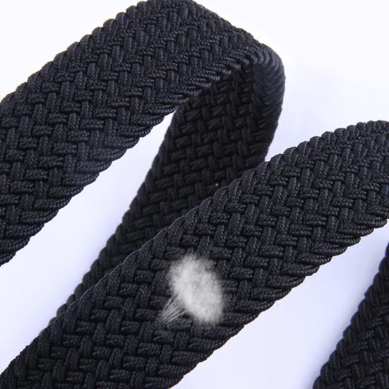 Women Canvas Jeans Belt No Punch-Free Design Wear-Resistant Braided Waistband Dress Shirt Tops Belt