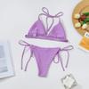 Shencai Европейский и американский стиль Бикини с высоким поясом, треугольный халтер - Однотонный, Хит продаж X07