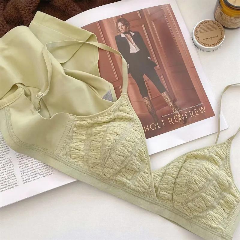 Новый женский ультратонкий французский пузырчатый бюстгальтер с треугольными чашками и ушками кролика для девочек, удобный бюстгальтер без косточек для маленькой груди