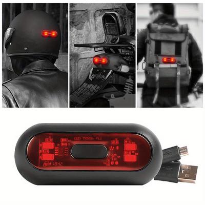 Мотоциклетный шлем светодиодный сигнальный светильник USB зарядка для велосипеда ночной сигнал безопасности задний фонарь водонепроницаемый шлем для верховой езды вспышка F